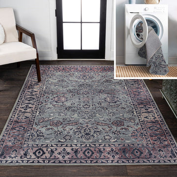 Victoria Ornate Persian All-over Washable Area Rug